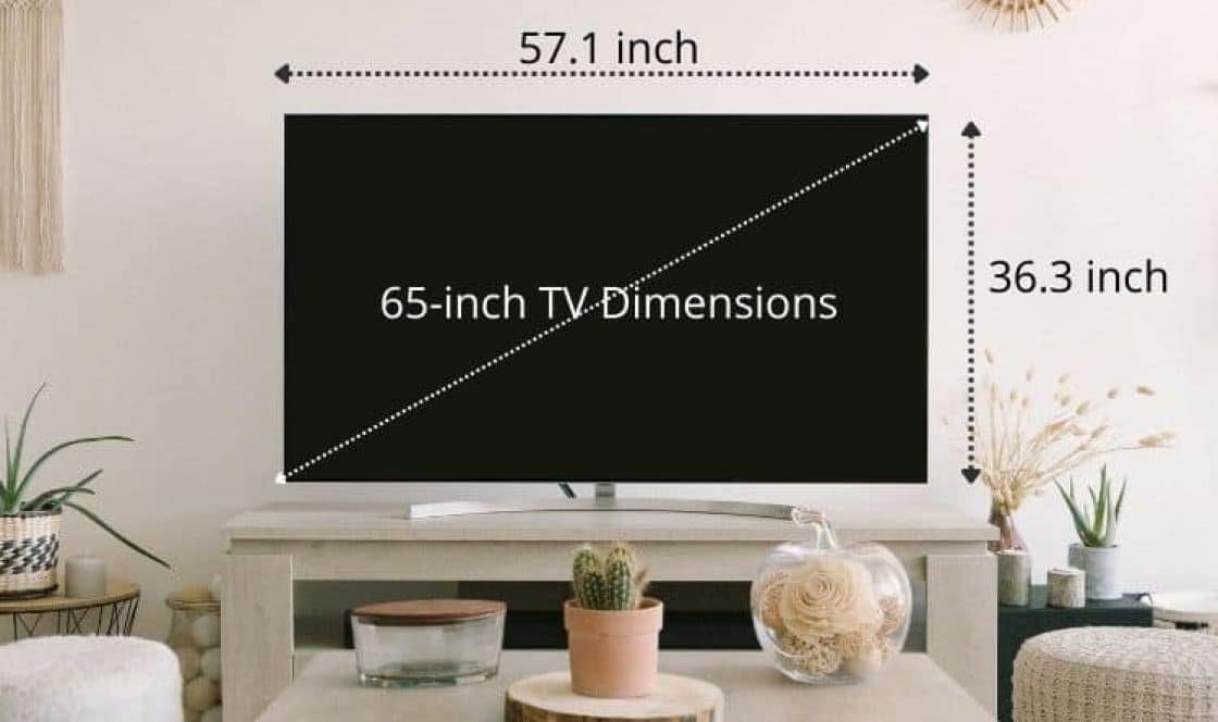 65 inch tv dimensions